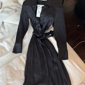 Elegant Black Satin Dress